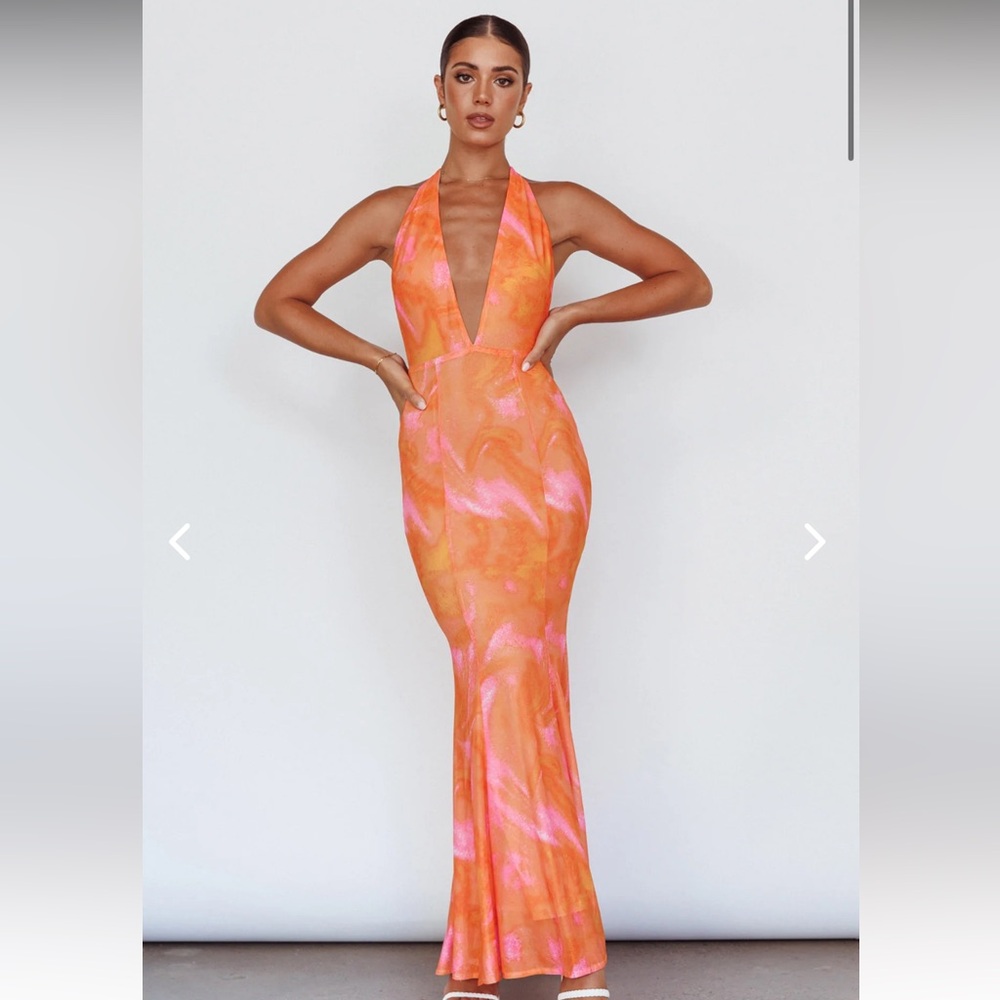 Pink and Orange Selfie Leslie Maxi Dress